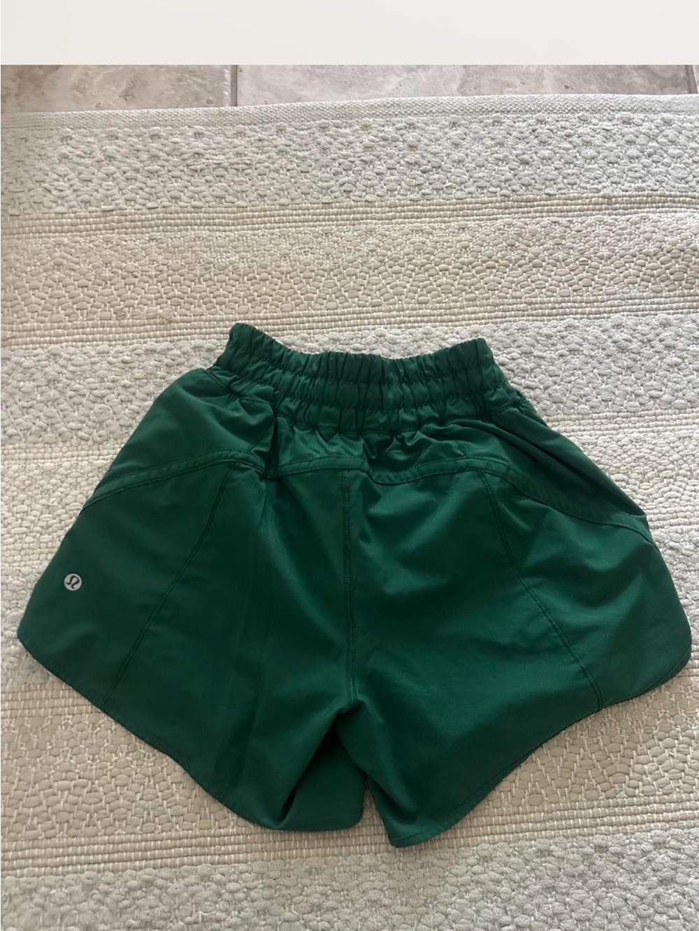 lululemon athletica Deep Green Smocked-Waist Athletic Shorts